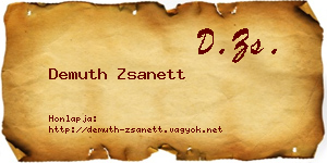Demuth Zsanett névjegykártya